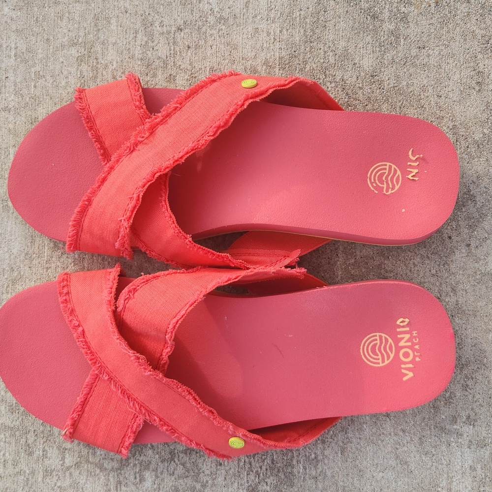 Vionic Panama Poppy Red Sandals Size 10 Summer Beach Washable - Picture 5 of 8